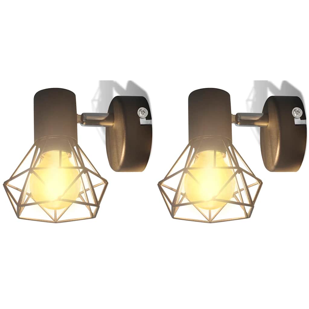 Lampy ścienne vidaxl 2 ST z LED w stylu przemysłowym czarnym