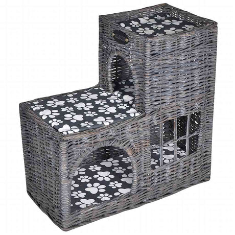 Vidaxl Cat Bed House Zamek z wierzbami poduszkowymi
