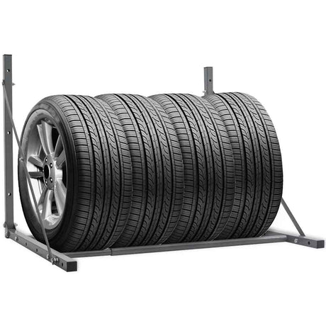Vidaxl Tire Rack Steel w kolorze srebrnym
