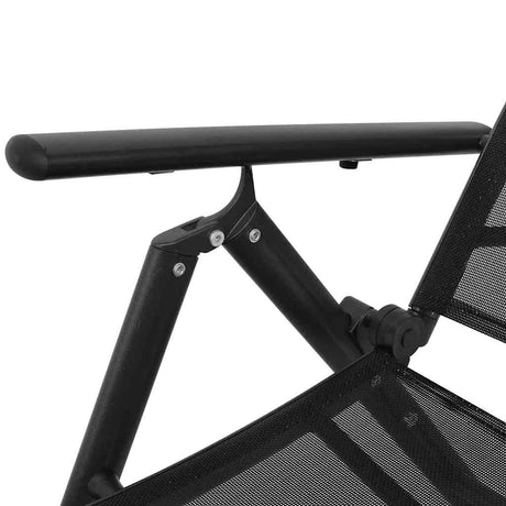 Vidaxl ligbed inklapbaar aluminium zwart