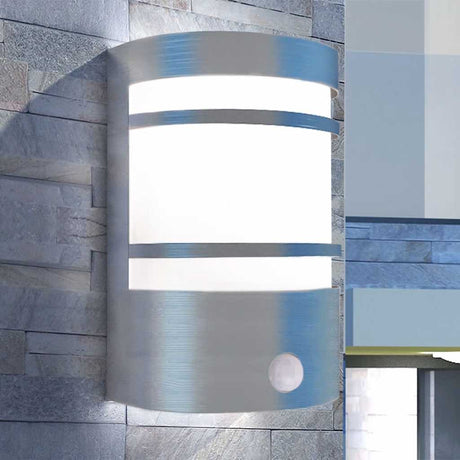 Vidaxl zewnętrzna lampa ścienna z czujnikiem ze stali nierdzewnej