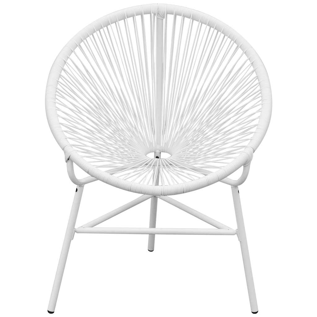 Vidaxl tuinmaanstoel poly rattan wit