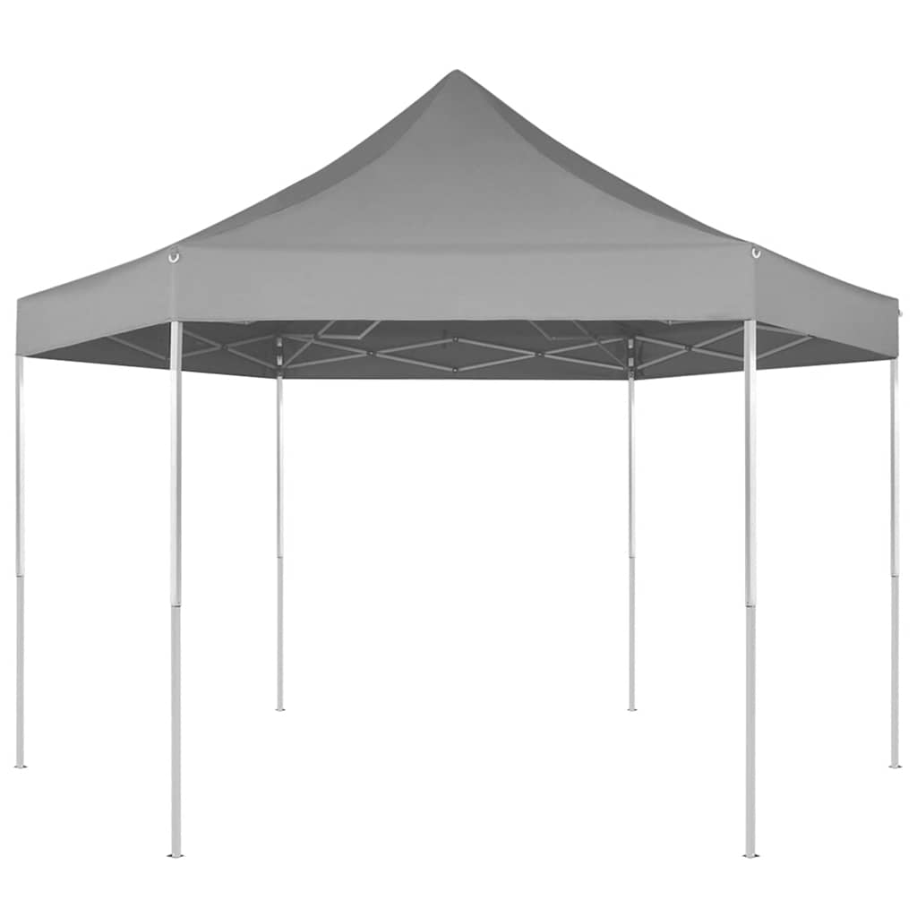 Vidaxl PartyTent Eksp-Up Heksagonal Folding 3,6x3.1 M Gray