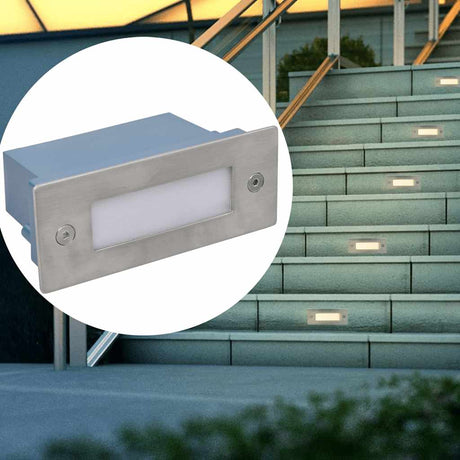 Reflektory wpuszczane schodowe Vidaxxl 6 szt. LED 44x111x56 mm