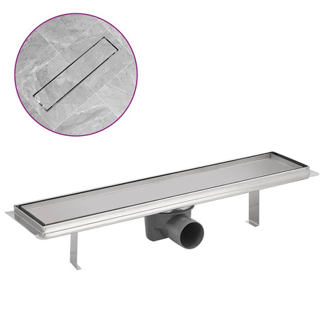 Vidaxl Shower Drain Prostokątna stal nierdzewna 530x140 mm