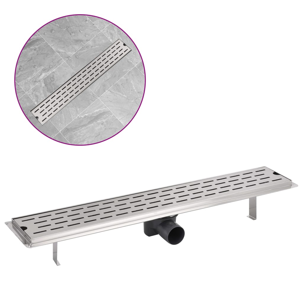 Vidaxl Shower Drain Prostokątna 730x140 mm stal nierdzewna
