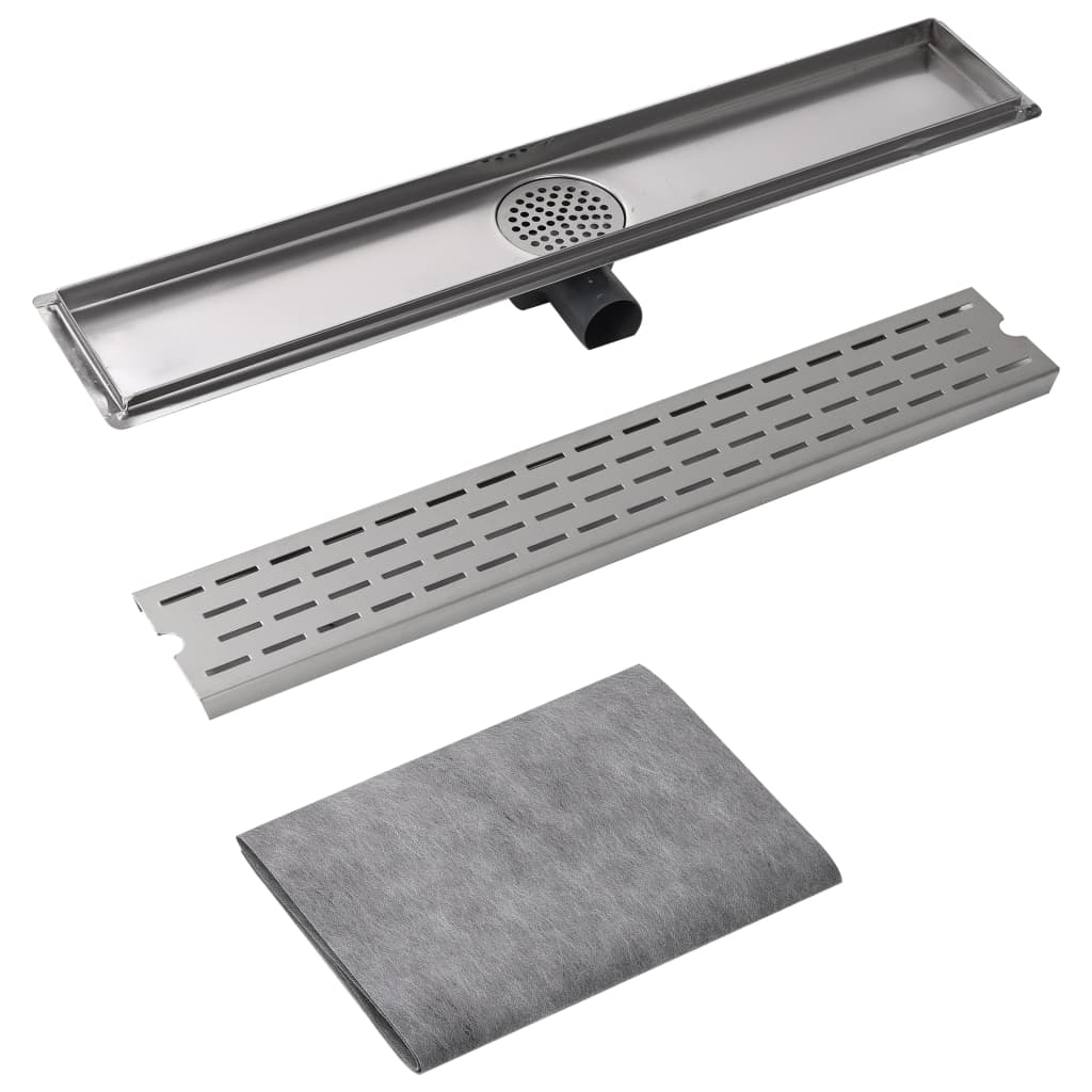 Vidaxl Shower Drain Prostokątna 730x140 mm stal nierdzewna