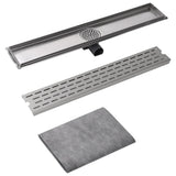 Vidaxl Shower Drain Prostokątna 730x140 mm stal nierdzewna
