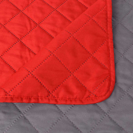 Vidaxl podwójna kołdra Bedspread Red and Grey 220x240 cm
