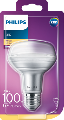 Lampa reflektorowa Philips LED CLA 8W (100W) R80 E27 WW 36D