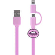 Kangaro k-58191006 dresz 2w1 kabel ładujący micro-USB + pin usta różowy