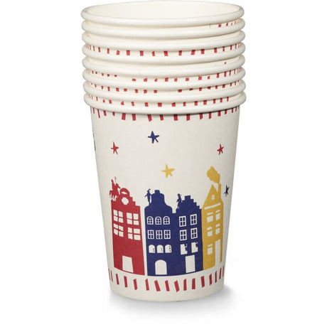 Jednorazowe kubki papierowe Basic Sinterklaas 8 sztuk