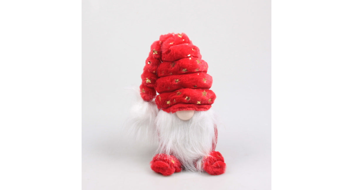 Kerstkabouter slaapmuts 19x13x36 cm rood