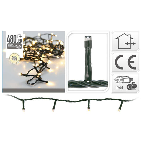 S.i.a. Lampki choinkowe 36m 480 diod LED IP44