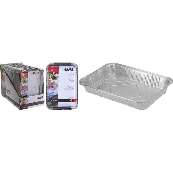 Zestaw aluminiowych tac do grillowania BBQ, 5 sztuk