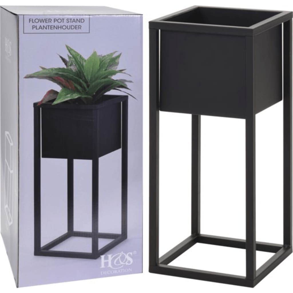 Kolekcja H S Flowerpot na standardowym 50 cm metalowym czarnym