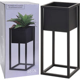 Kolekcja H S Flowerpot na standardowym 50 cm metalowym czarnym