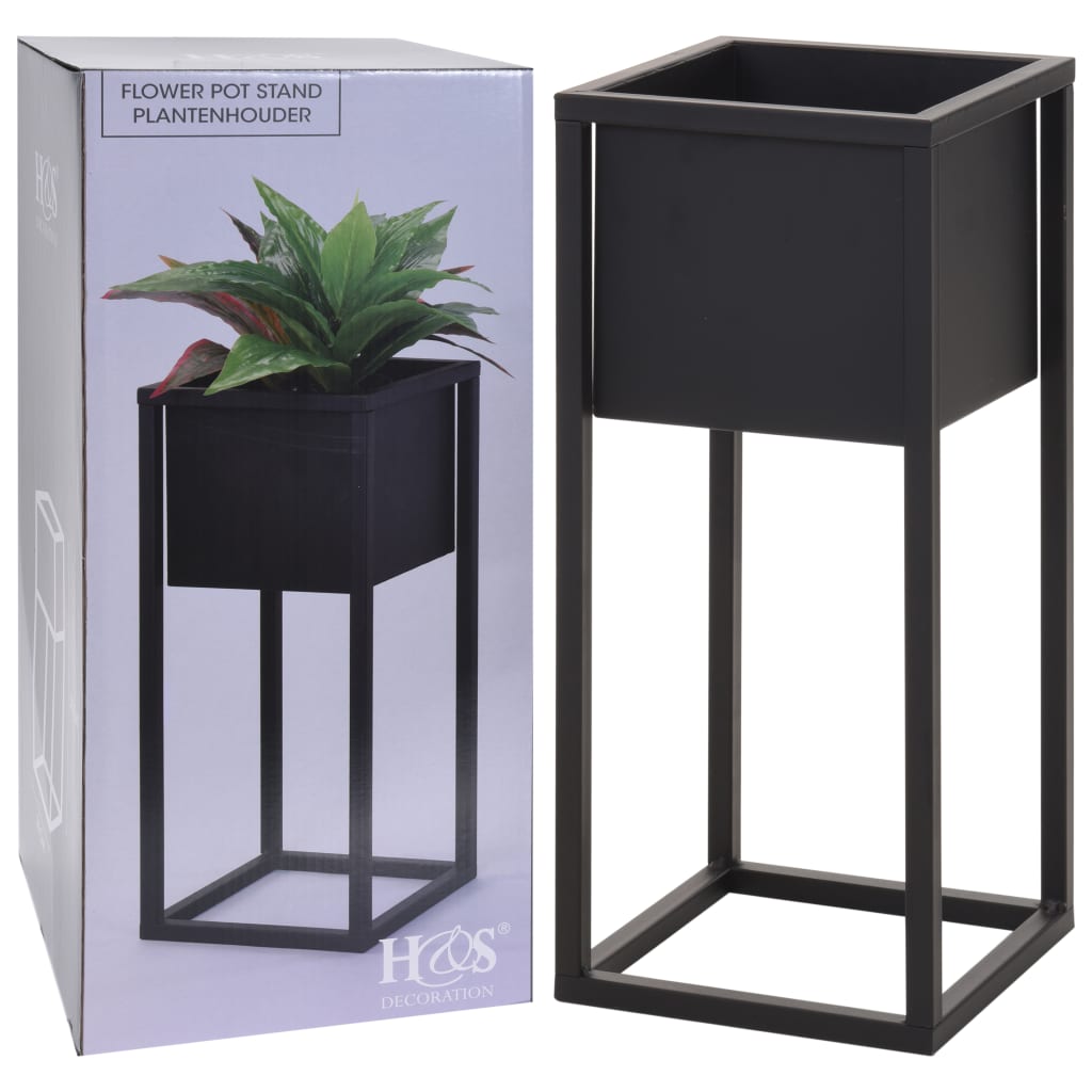 Kolekcja H S Flowerpot na standardowym 50 cm metalowym czarnym