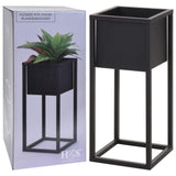 Kolekcja H S Flowerpot na standardowym 50 cm metalowym czarnym