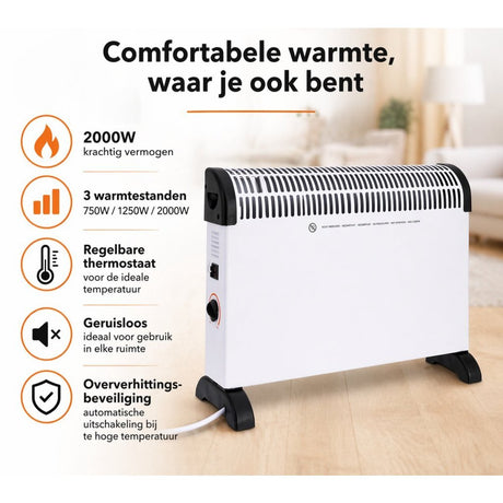 Overige merken convector kachel 2000w wit zwart