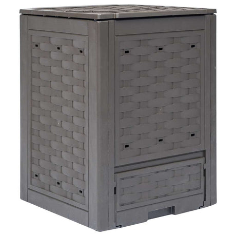 Vidaxl Compost Bin 300 L 60x60x83 cm plastikowy rattan brązowy