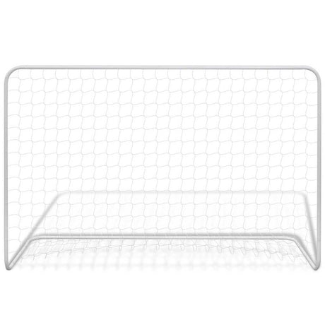 Bramki piłkarskie VidaXL 2 szt. z siatkami 182x61x122 cm stalowo-białe