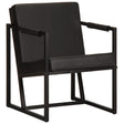 Vidaxl fauteuil echt leer zwart