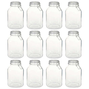 Vidaxl potten met sluiting 12 st 3 l glas
