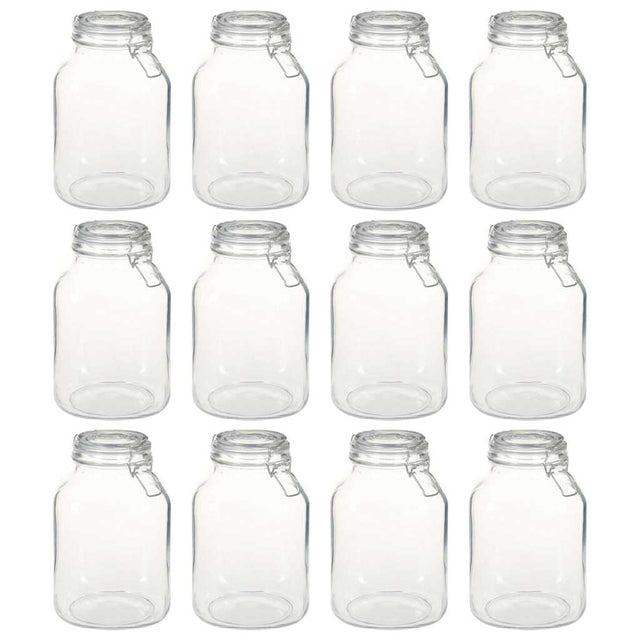 Vidaxl potten met sluiting 12 st 3 l glas