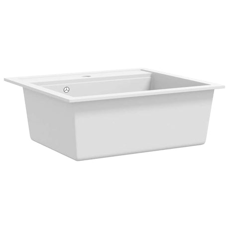 Vidaxl Sink Single Bowl z granitu białego