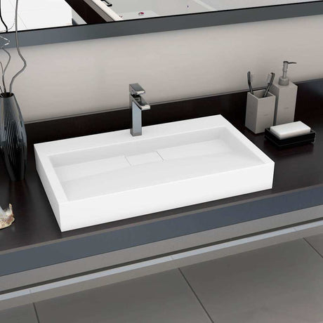 Vidaxl Washbasin 80x46x11 CM Mineral Marble Marble odlew biały