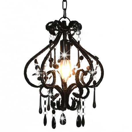 Lampa sufitowa Vidaxl z koralikami wokół E14 Black