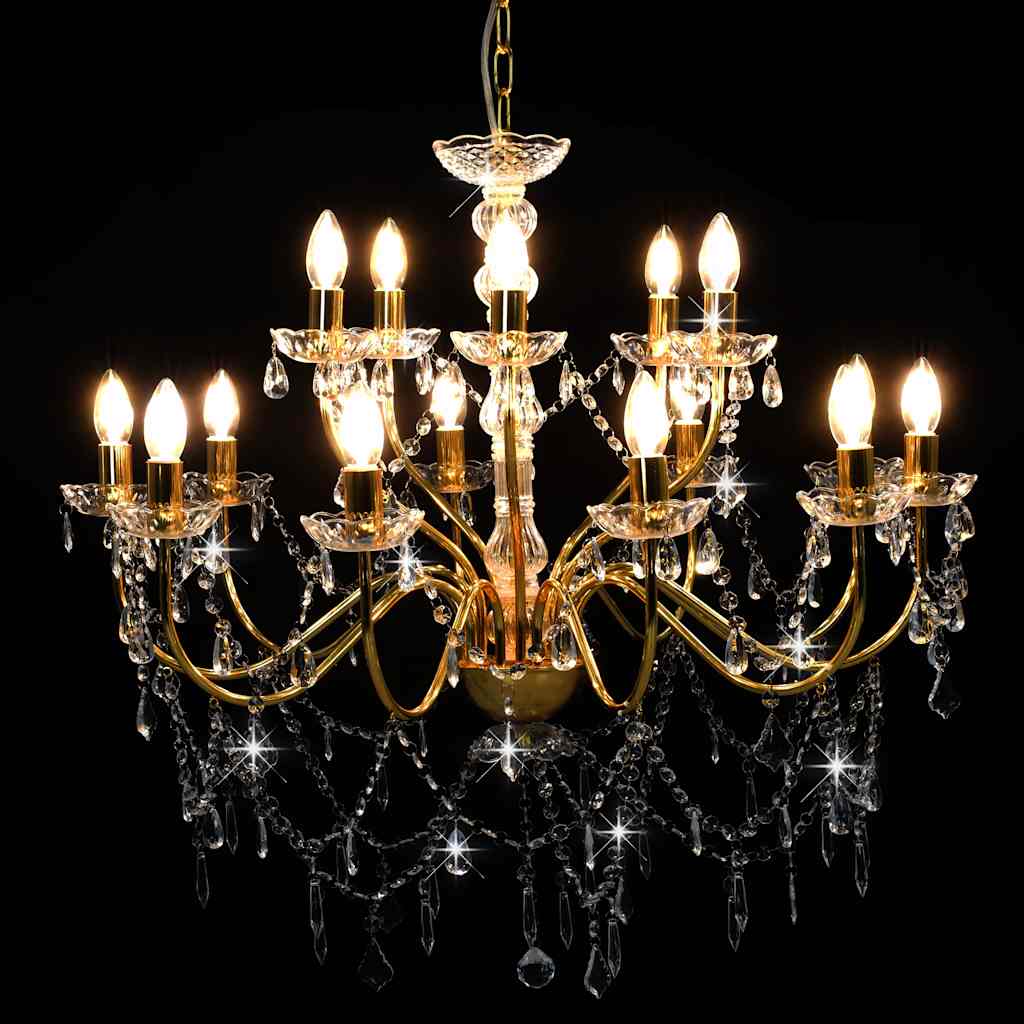 Vidaxl Chandelier 2-Laags 15xE14 Złota