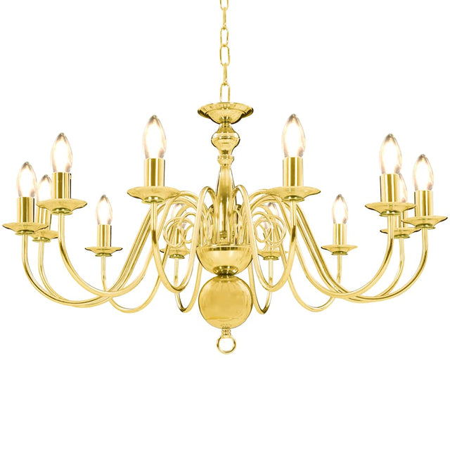 Vidaxl żyrandol 12xe14 złoty kolor