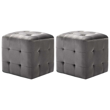 Vidaxl nachtkastjes 2 st 30x30x30 cm fluweel grijs