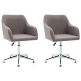 Vidaxl eetkamerstoelen draaibaar 2 st stof taupe