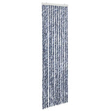 Vidaxl Fly Curtain 56x185 cm Chenille Blue, Biały i srebrny