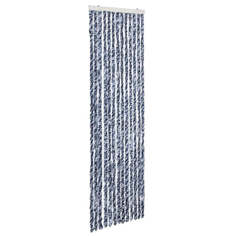 Vidaxl Fly Curtain 56x185 cm Chenille Blue, Biały i srebrny