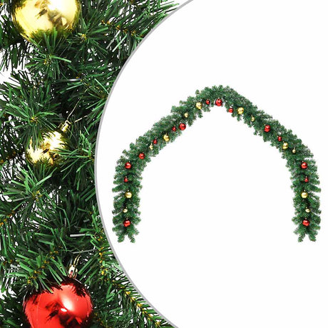 Vidaxl Christmas Garland ozdobiony bożonarodzeniowymi piłkami 5 m