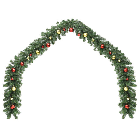 Vidaxl Christmas Garland ozdobiony bożonarodzeniowymi piłkami 5 m