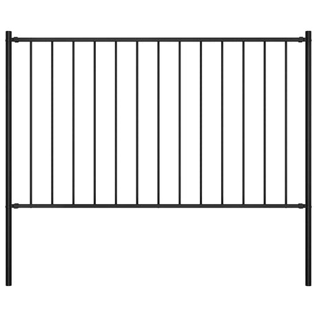 Panel ogrodzeniowy Vidaxxl ze słupkami stal malowana proszkowo 1,81x1 m w kolorze czarnym