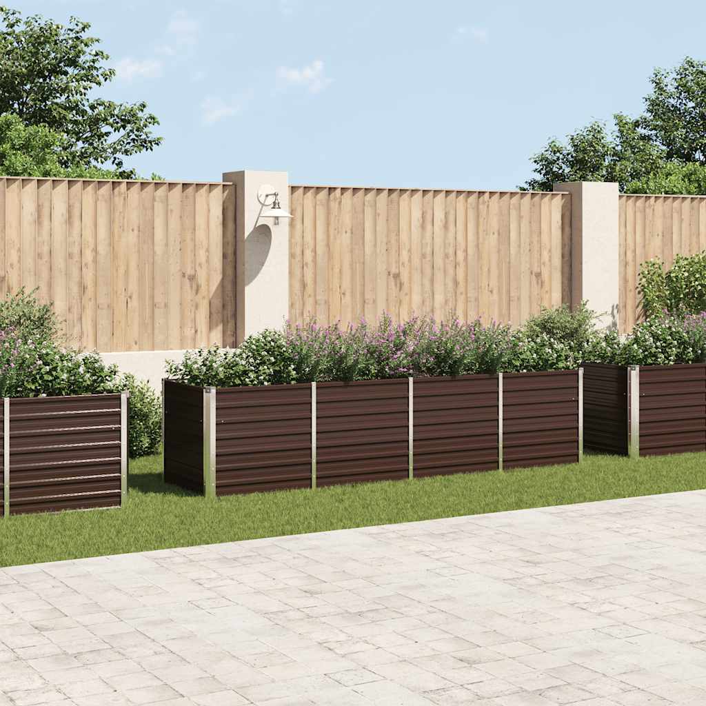 Vidaxl Sadzarka wstawiona 320x80x77 cm ocynkowana stalowa brąz