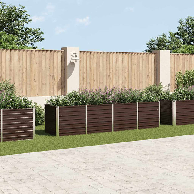 Vidaxl Sadzarka wstawiona 320x80x77 cm ocynkowana stalowa brąz