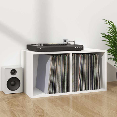 Vidaxl opbergbox voor lp's 71x34x36 cm bewerkt hout wit