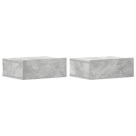Vidaxl nachtkastjes 2 st zwevend 40x30x15 cm bewerkt hout betongrijs