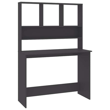 Vidaxl bureau met schappen 110x45x157 cm bewerkt hout grijs