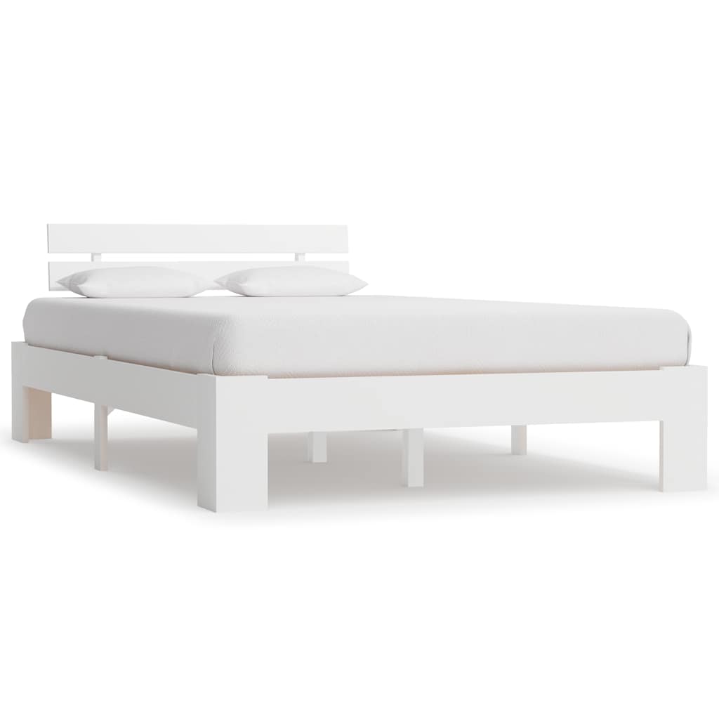 Vidaxl bedframe met hoofdbord massief grenenhout wit 140x200 cm
