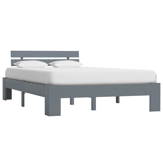Vidaxl bedframe massief grenenhout grijs 120x200 cm