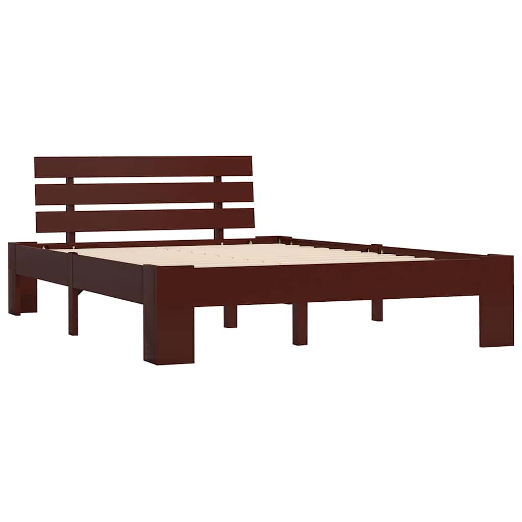 Vidaxl bedframe massief grenenhout donkerbruin 120x200 cm