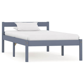 Vidaxl bedframe massief grenenhout grijs 90x200 cm